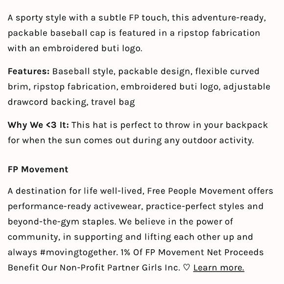 NEW Free People On The Run Packable
Baseball Cap - Picture 7 of 16